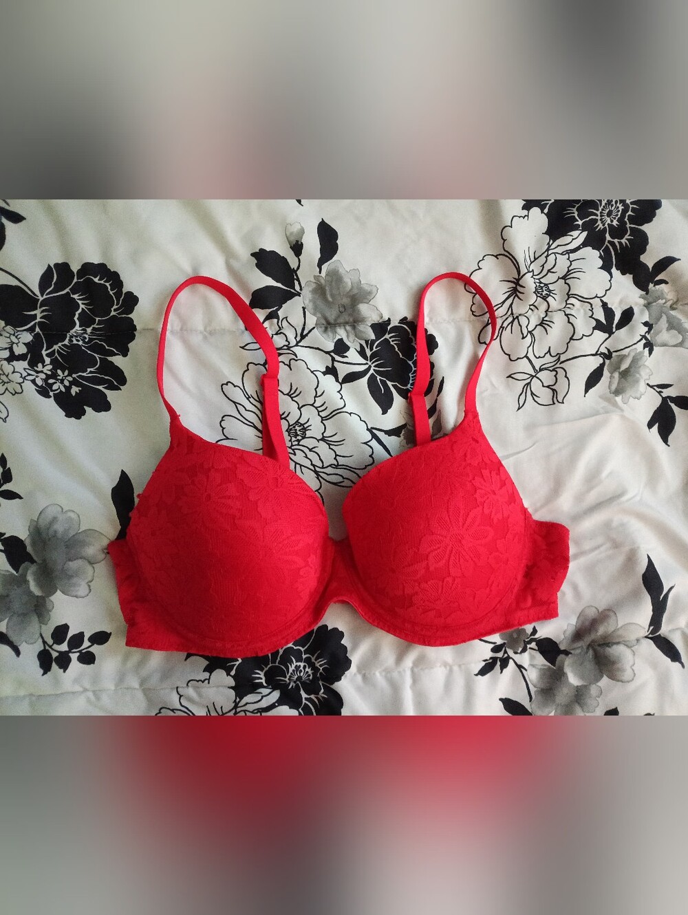 No Boundaries Red Lace Push-Up Bra Size 38C